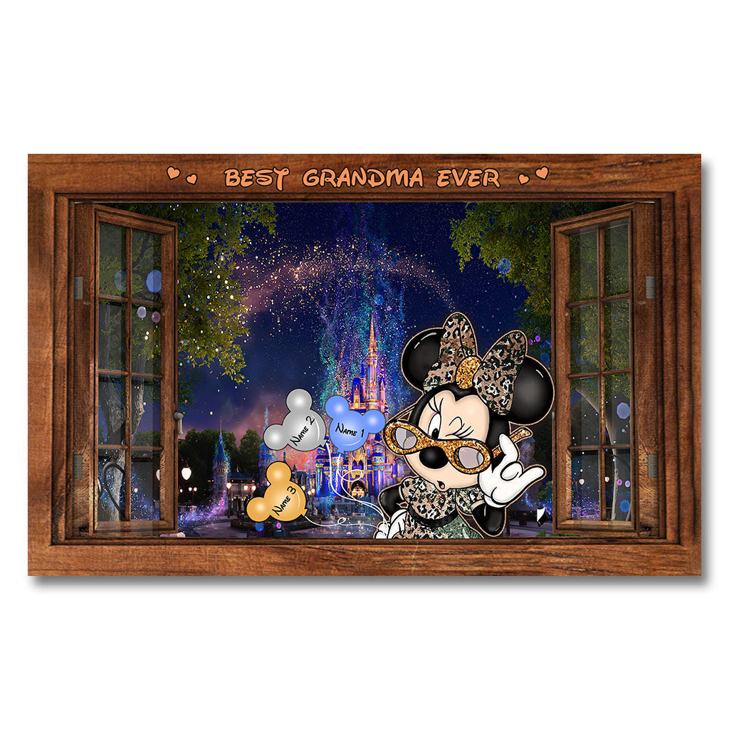 Best Grandma Ever - Personalized Mouse Canvas And Poster