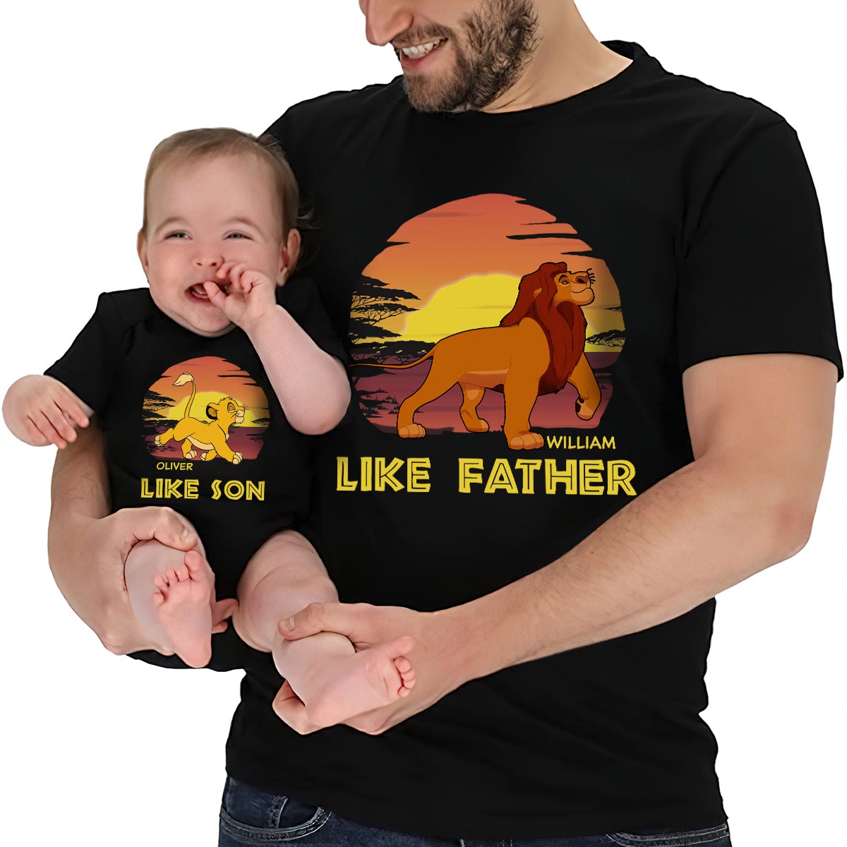 Like Father Like Son - Personalized Mouse T-shirt And Baby Onesie