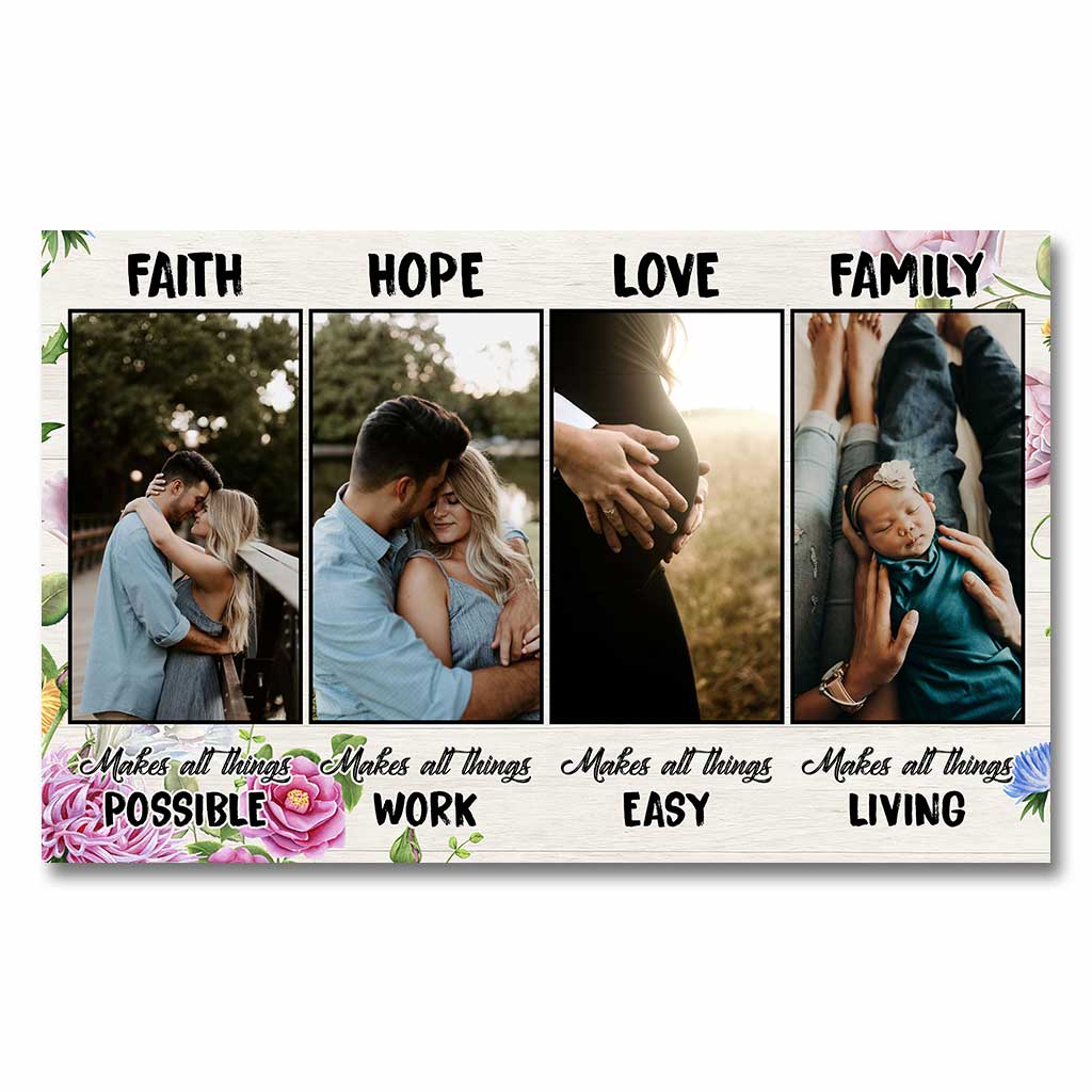 Faith Hope Love Family - Personalized Poster