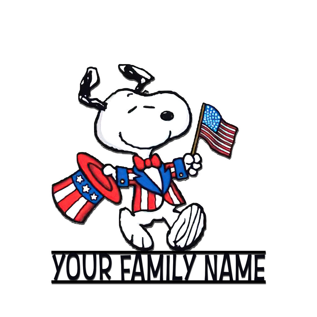 Happy Freedom Family - Personalized Independence Day Cut Metal Sign