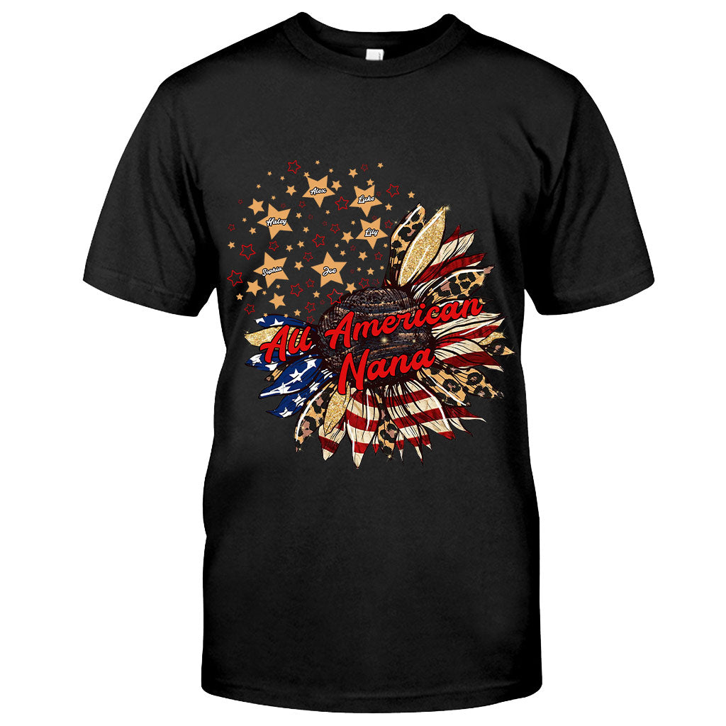 Nana's Flower - Personalized Independence Day T-shirt and Hoodie