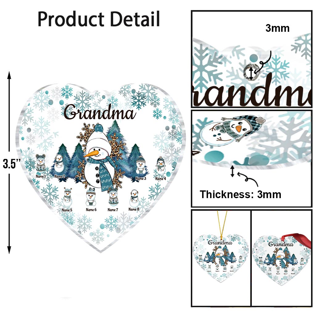Grandma - Personalized Christmas Transparent Ornament