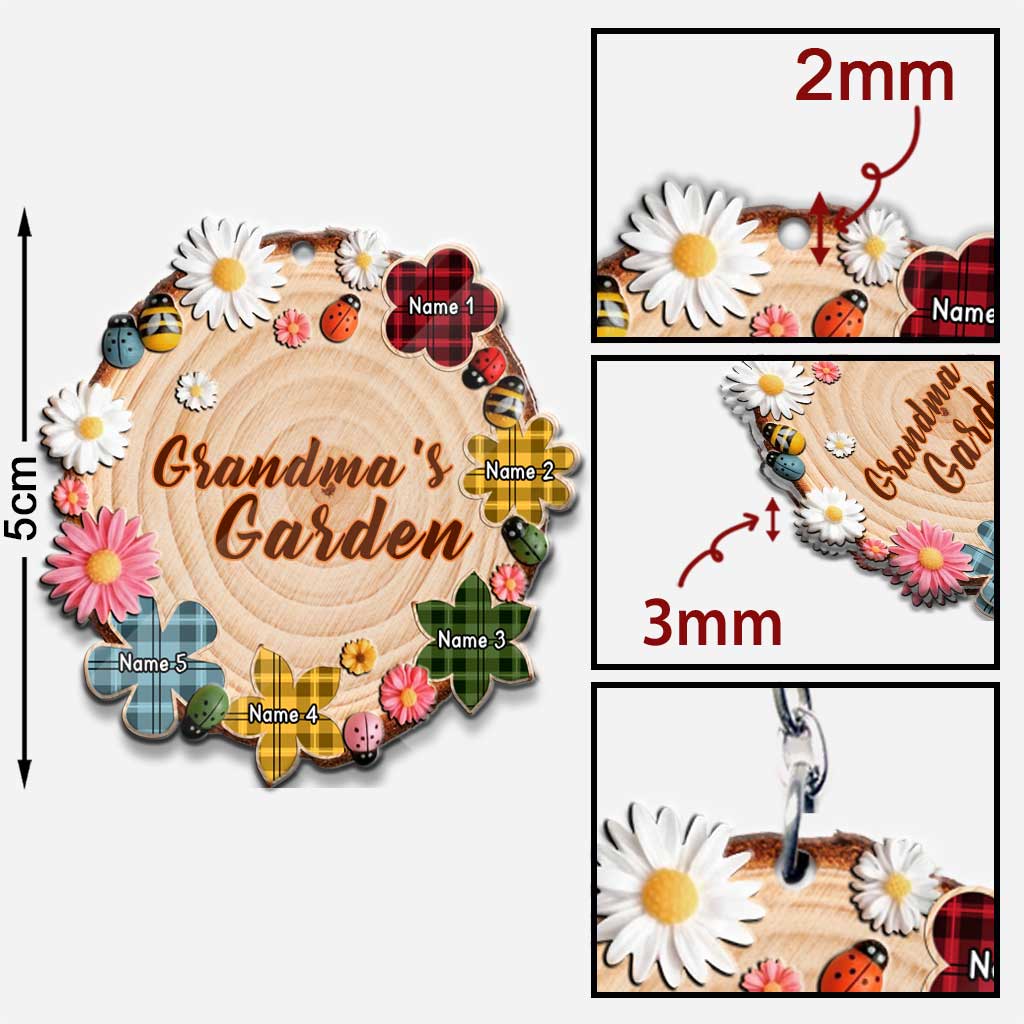 Grandma's Garden - Personalized Keychain (Printed On Both Sides)