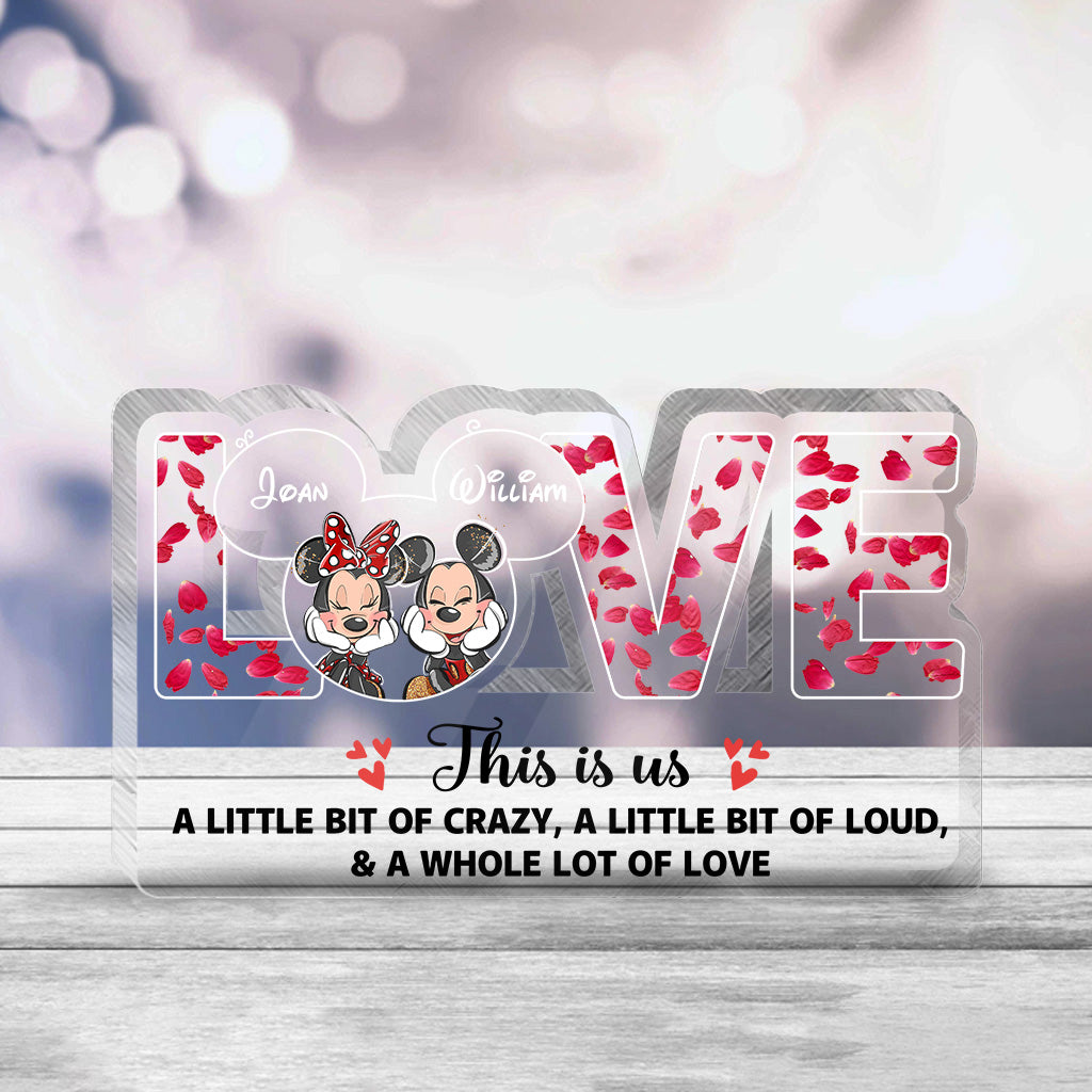 This Is Us - Personalized Couple Mouse Custom Shaped Acrylic Plaque