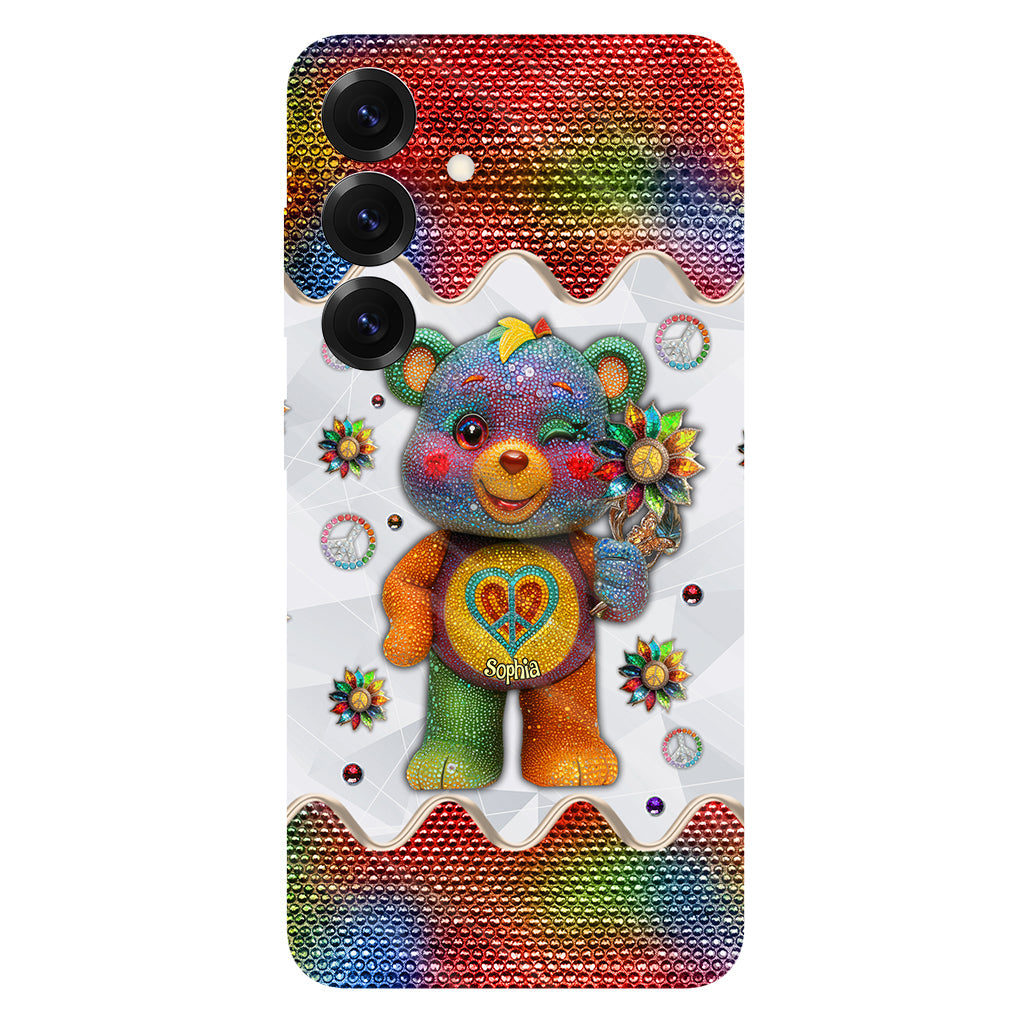 Peace Bear - Personalized Hippie Full Print Phone Case