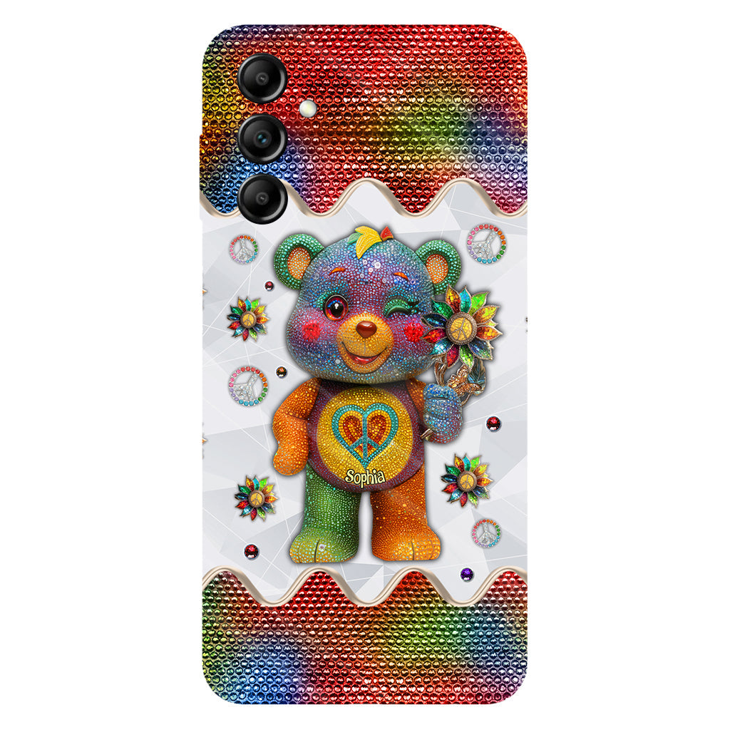 Peace Bear - Personalized Hippie Full Print Phone Case