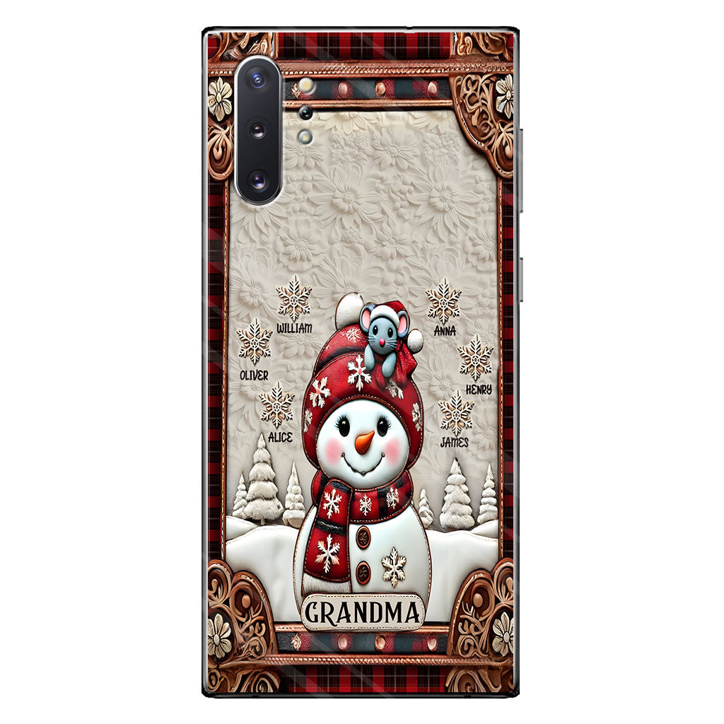 Grandma Snowman Christmas - Personalized Grandma Phone Case
