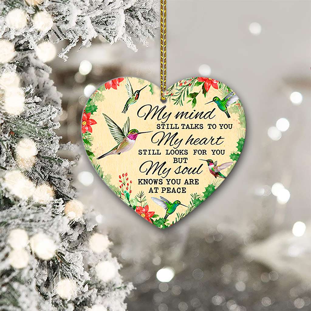 Hummingbird Memorial My Mind My Heart My Soul Memorial - Heart Aluminium Ornament (Printed On Both Sides) 1122