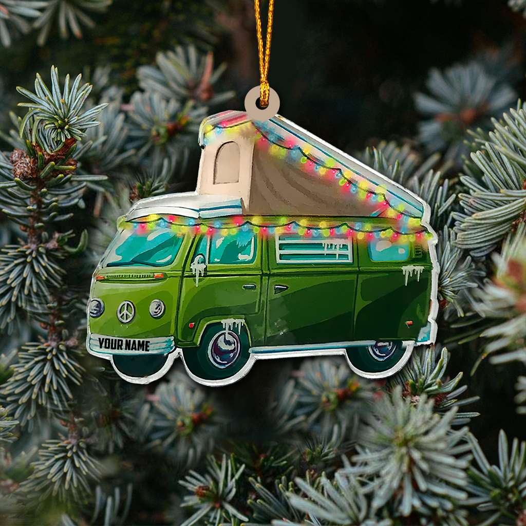 Camping Van - Personalized Camping Ornament (Printed On Both Sides) 1022