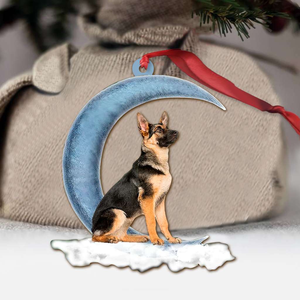 German Shepherd I Love You To The Moon And Back German Shepherd - Dog Ornament (Printed On Both Sides) 1022