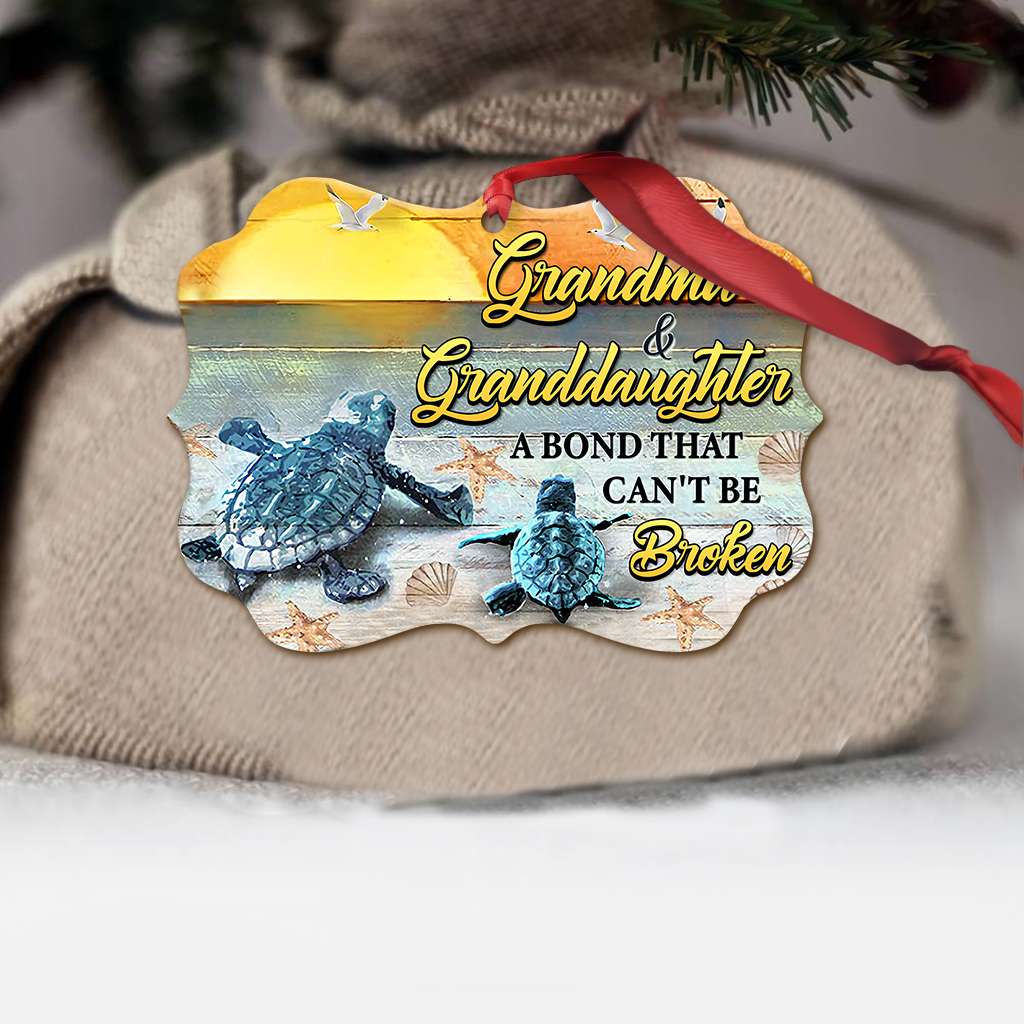 Turtle Grandma And Granddaughter - Turtle Ornament (Printed On Both Sides) 1122