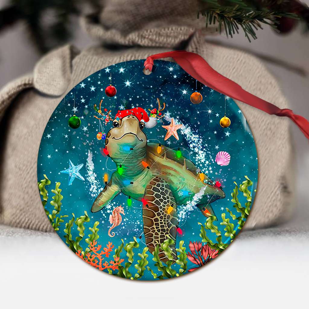 Turtle Christmas Lights - Turtle Ornament (Printed On Both Sides) 1122