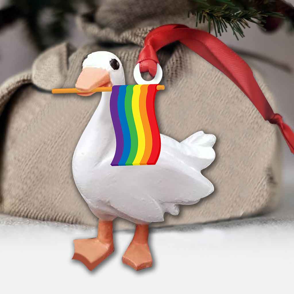No Gender Only Goose LGBT Pride - Christmas Support Ornament (Printed On Both Sides)