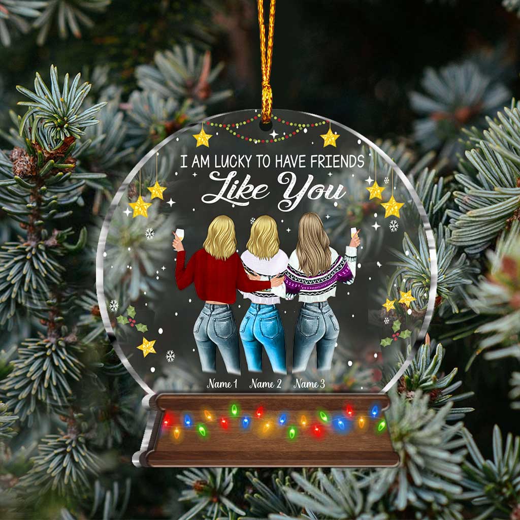 Friends By Heart And Sisters By Soul - Personalized Christmas Bestie Layers Mix Ornament