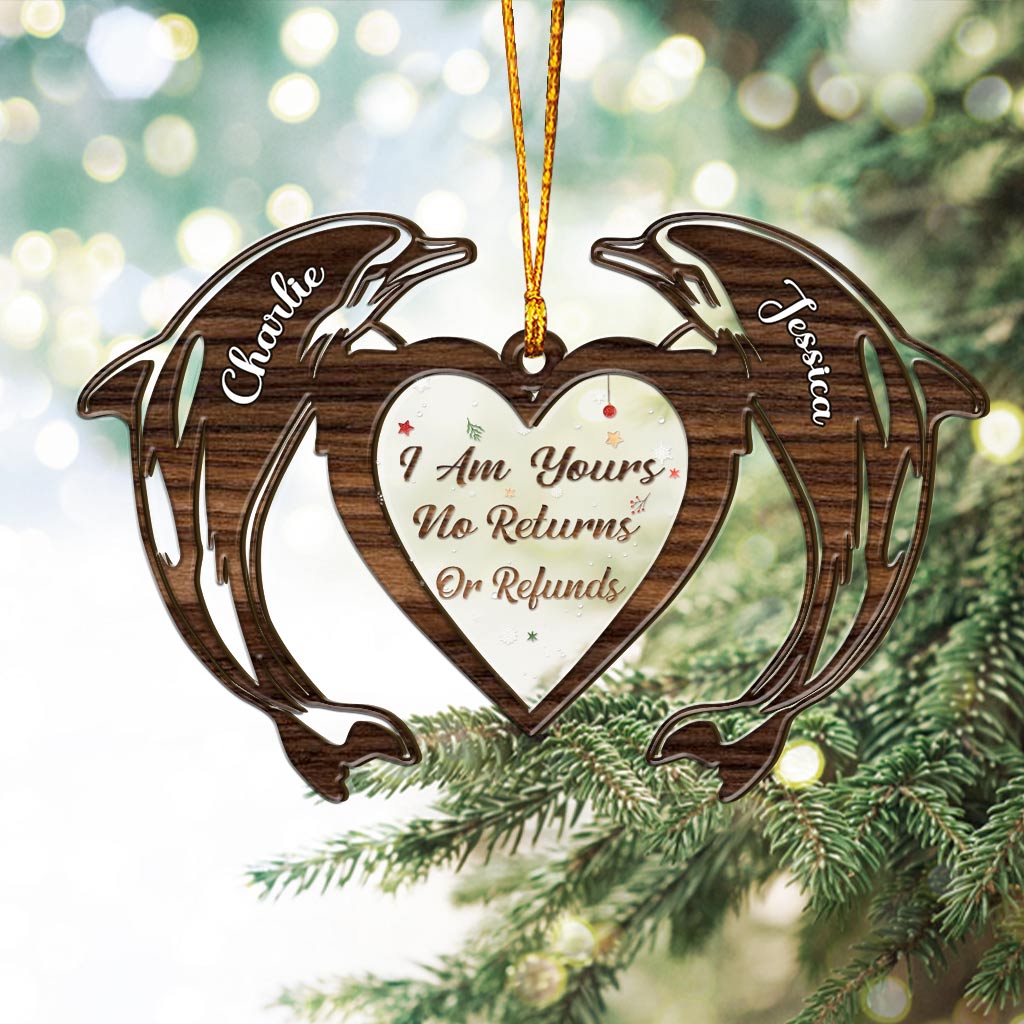 I'm Yours - Personalized Christmas Dolphin Layers Mix Ornament
