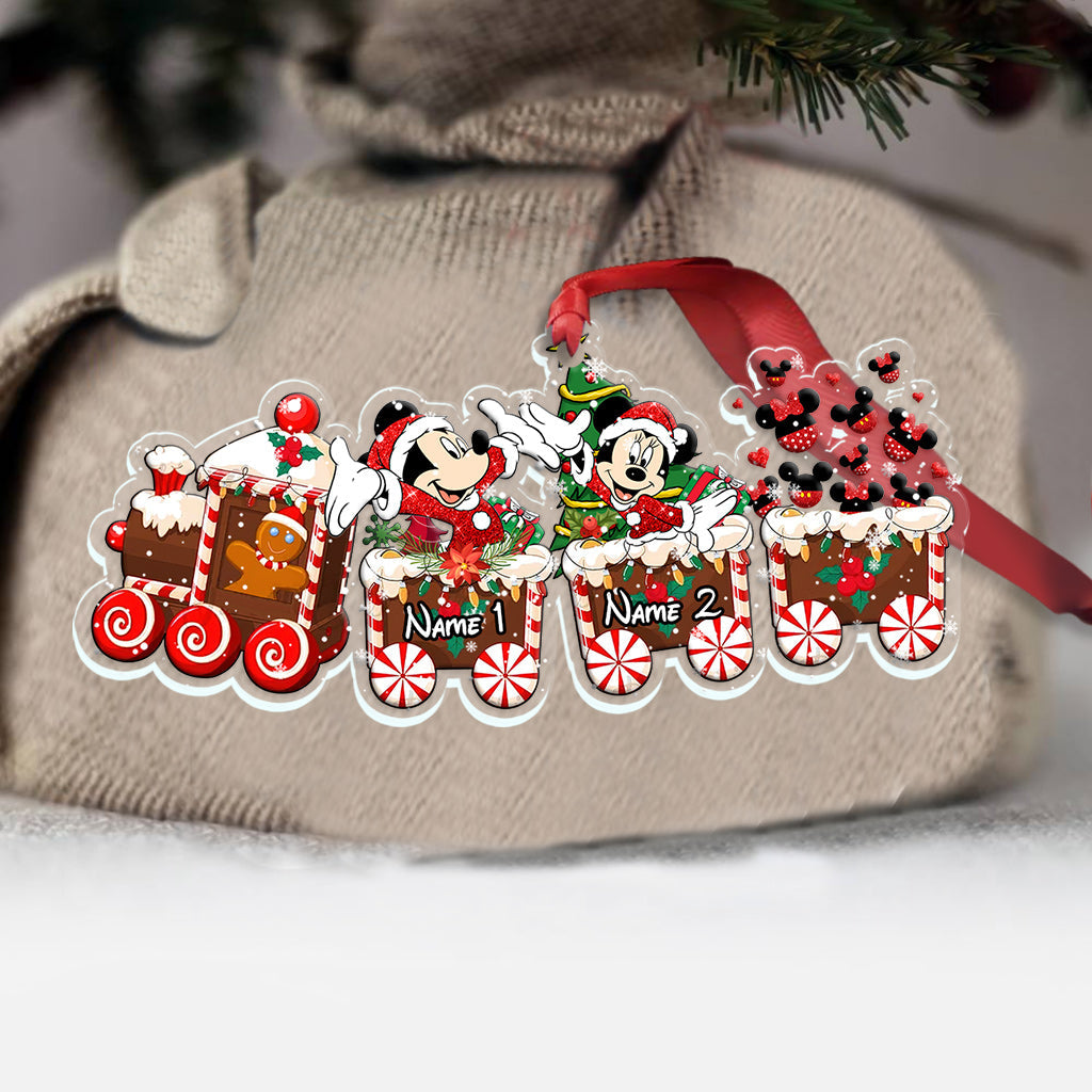 Merry Christmas Train - Personalized Christmas Mouse Transparent Ornament