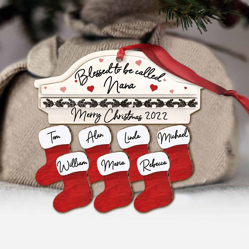 Blessed To Be Called Nana - Personalized Christmas Grandma Ornament (Printed On Both Sides)