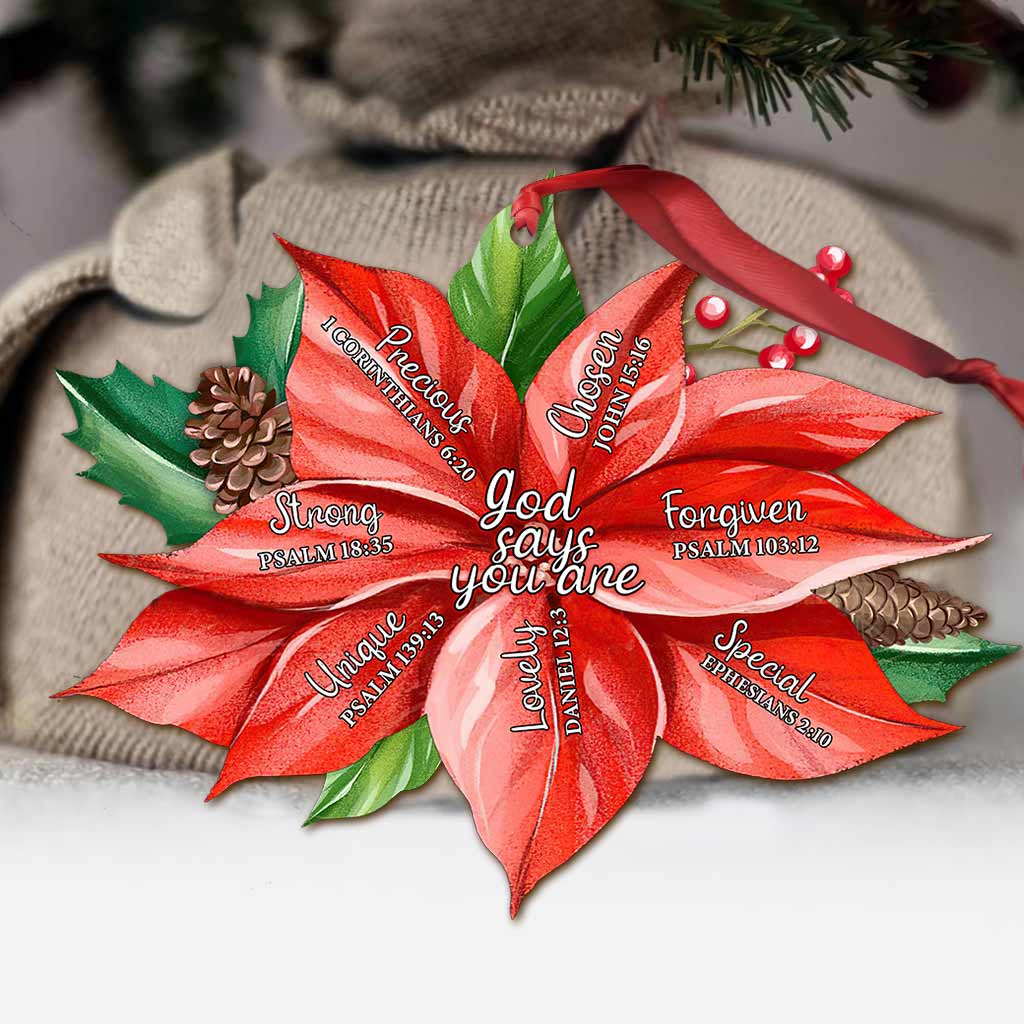 God Says You Are - Christmas Christian Ornament (Printed On Both Sides)