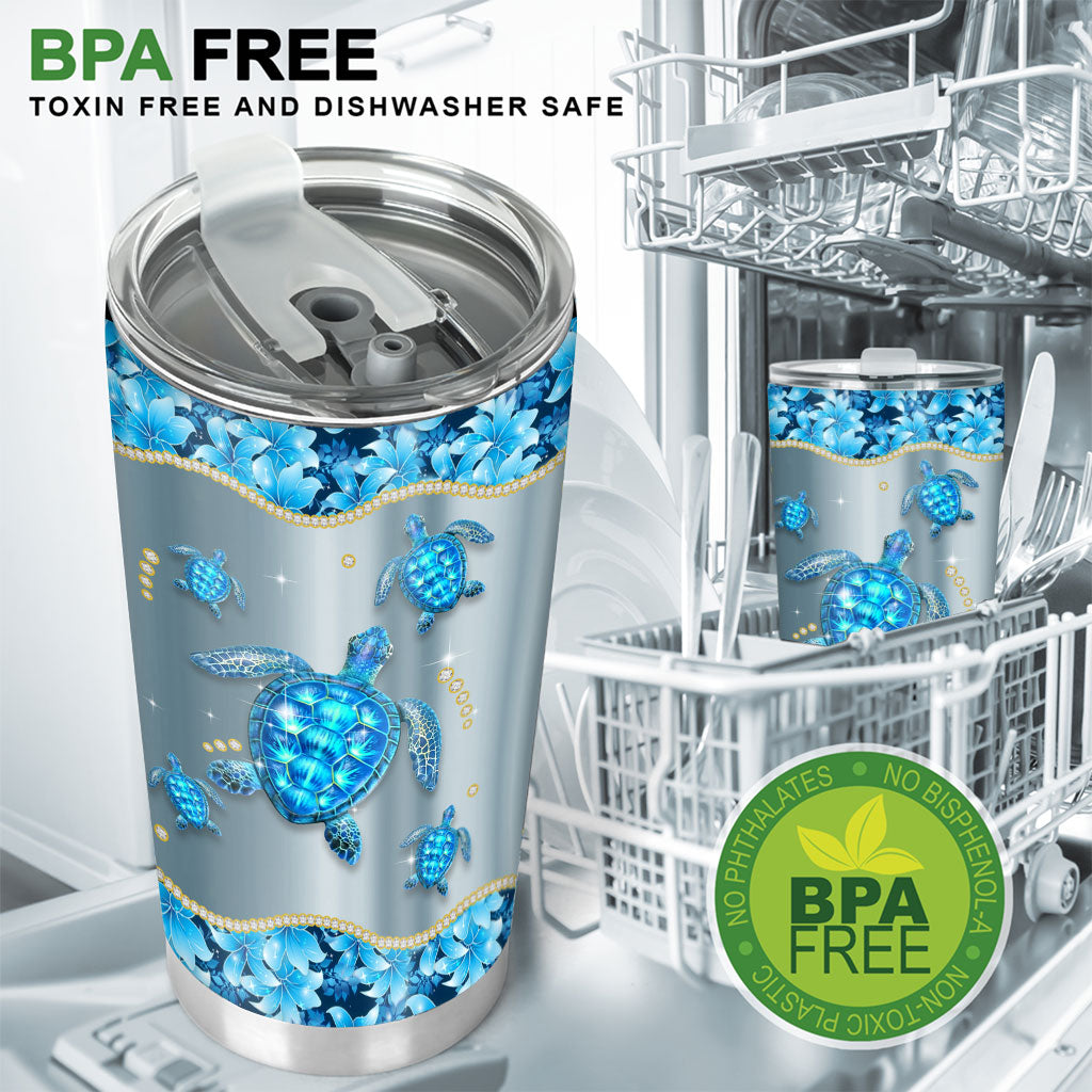 Blue Sea - Turtle Tumbler