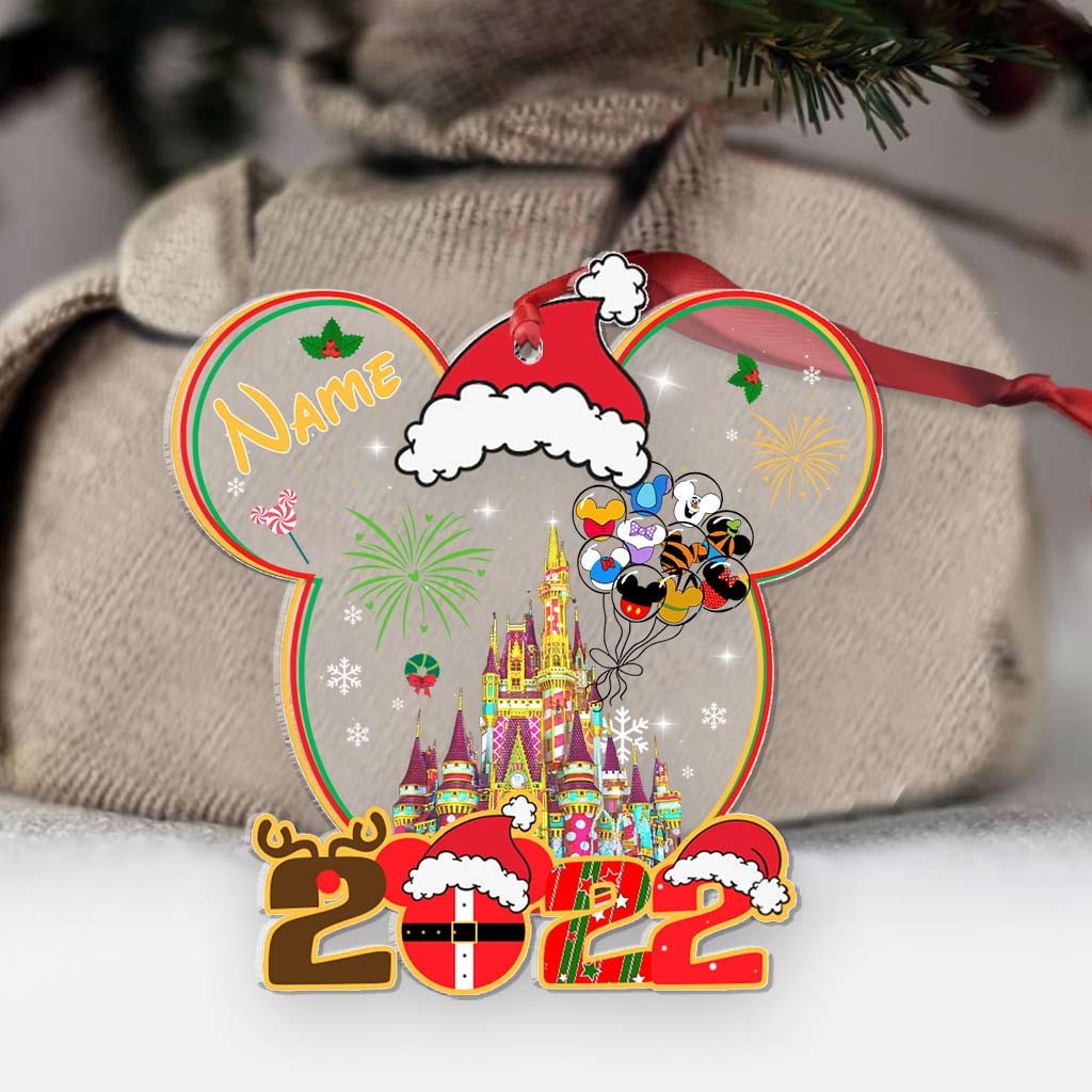 Merry Christmas - Personalized Christmas Mouse Transparent Ornament