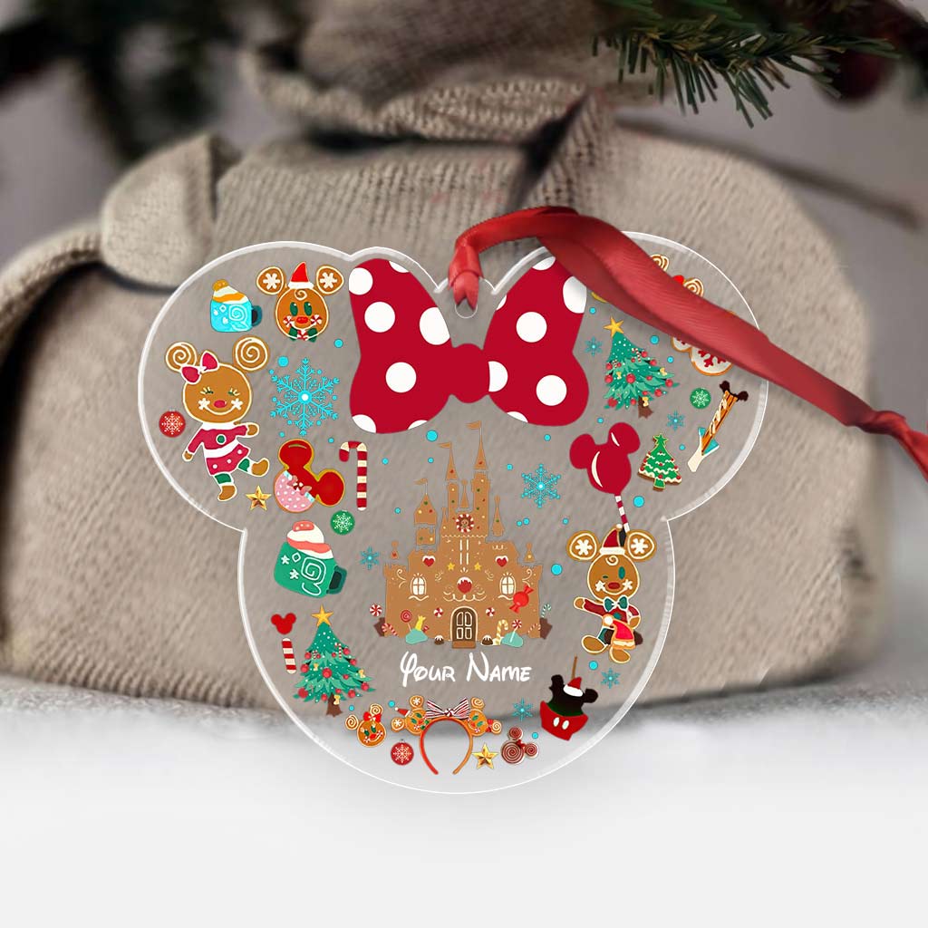 Merry Christmas - Personalized Christmas Mouse Transparent Ornament