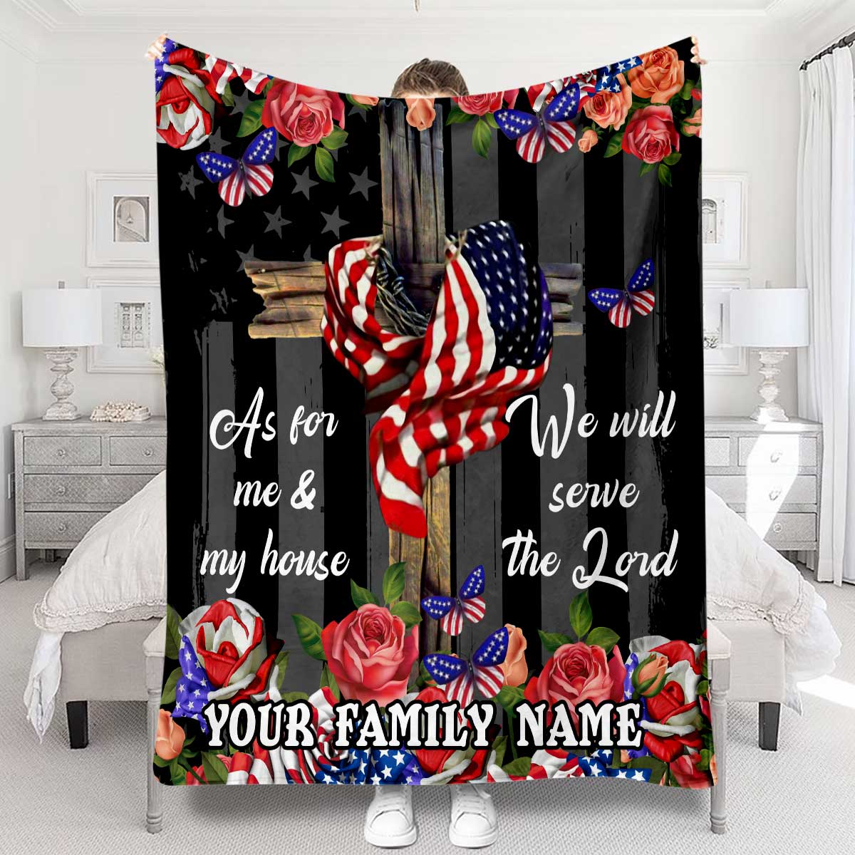 We Will Serve The Lord - Personalized Christian Blanket