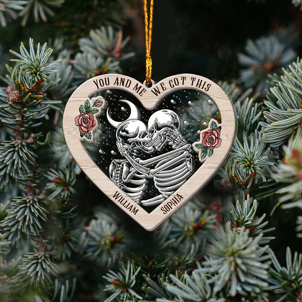 You And Me We Got This - Personalized Christmas Skull Layers Mix Ornament