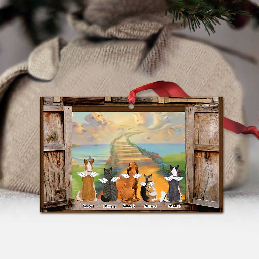 Rainbow Bridge In My Heart - Personalized Christmas Dog Ornament (Printed On Both Sides)