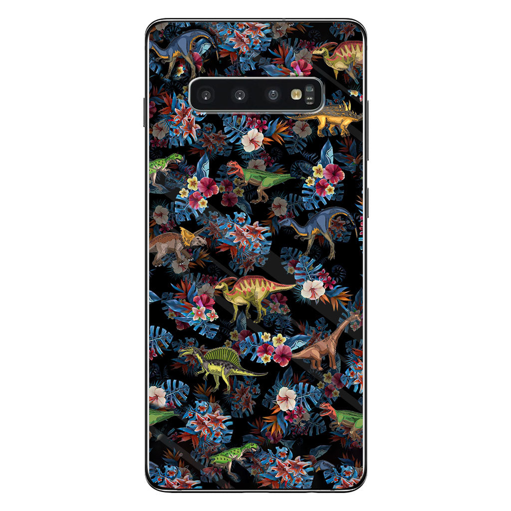 Tropical Dinosaurs Pattern - Dinosaur Phone Case