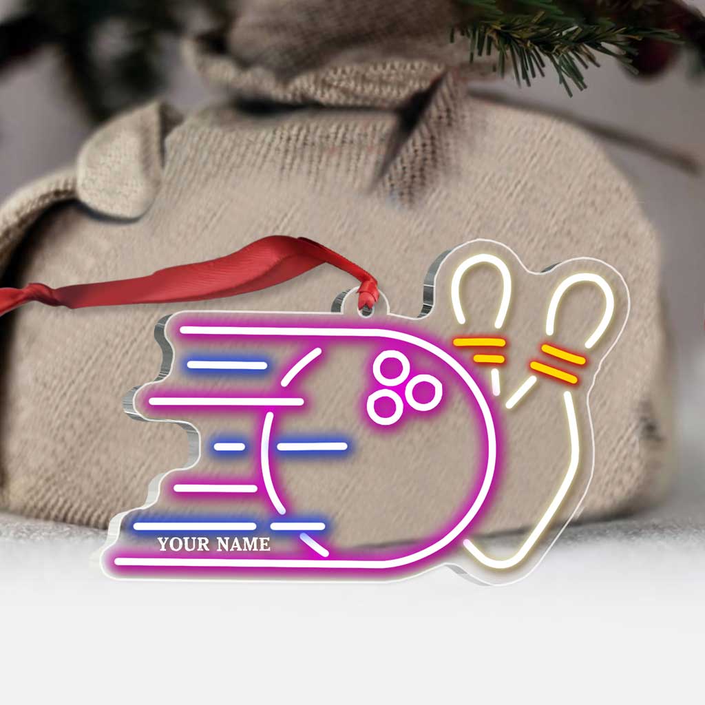 Bowling Items Collection - Personalized Christmas Bowling Transparent Ornament