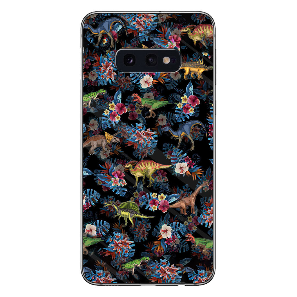 Tropical Dinosaurs Pattern - Dinosaur Phone Case