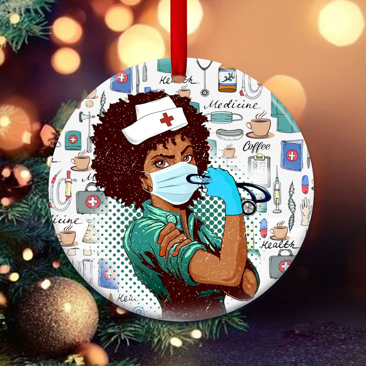 Nurse Awesome Nurse In Life Nurse - Round Aluminium Ornament (Printed On Both Sides) 1122