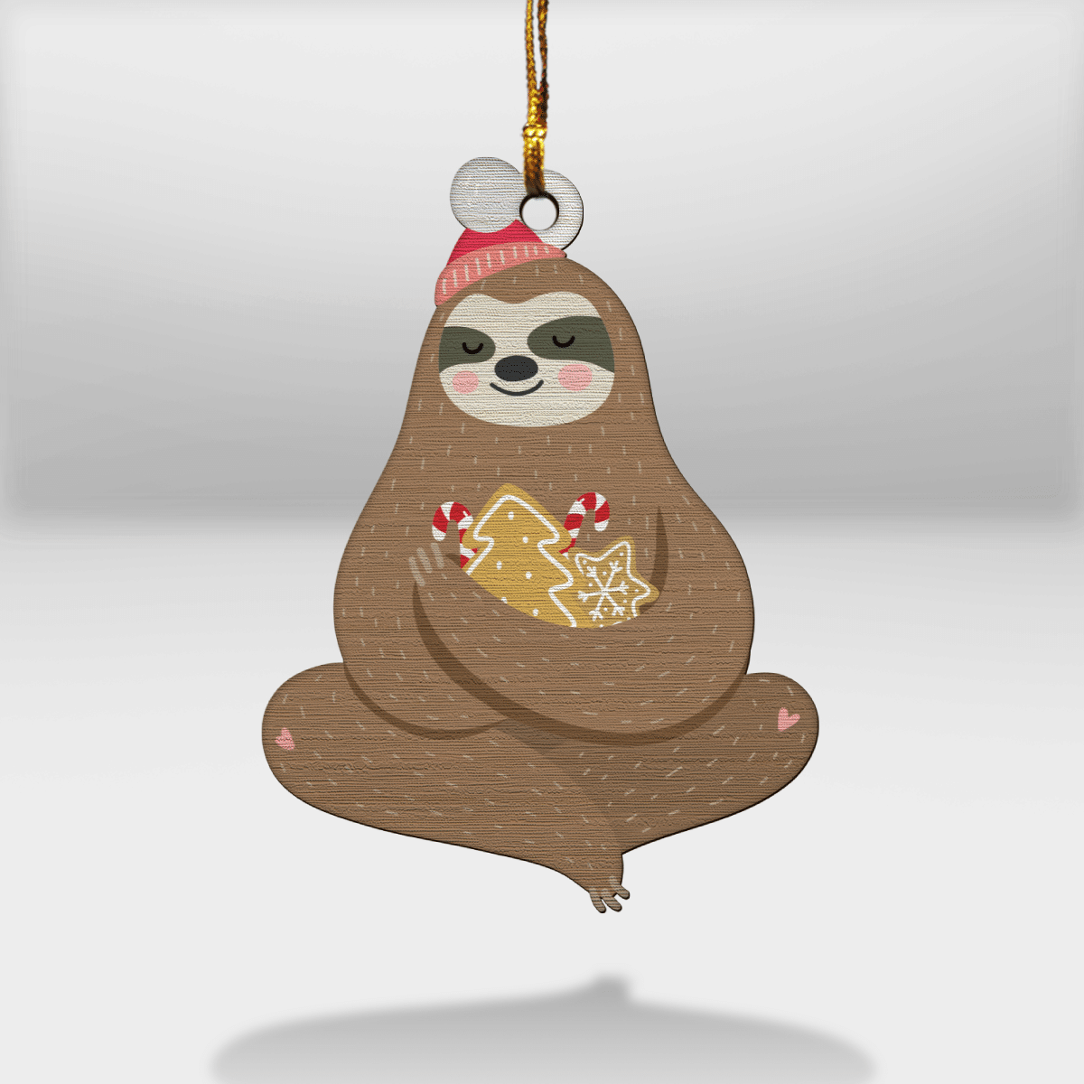 Sloth Hugging - Sloth Ornament (Printed On Both Sides) 1022
