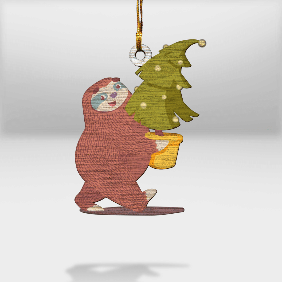 Sloth Christmas Tree - Sloth Ornament (Printed On Both Sides) 1022