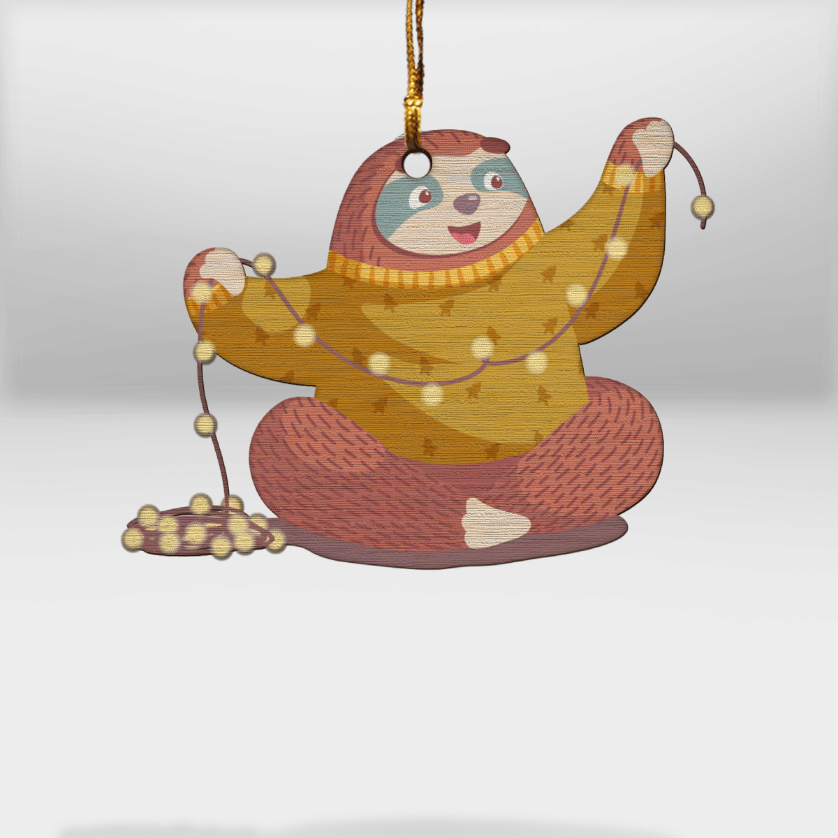 Sloth Christmas Lights - Sloth Ornament (Printed On Both Sides) 1022