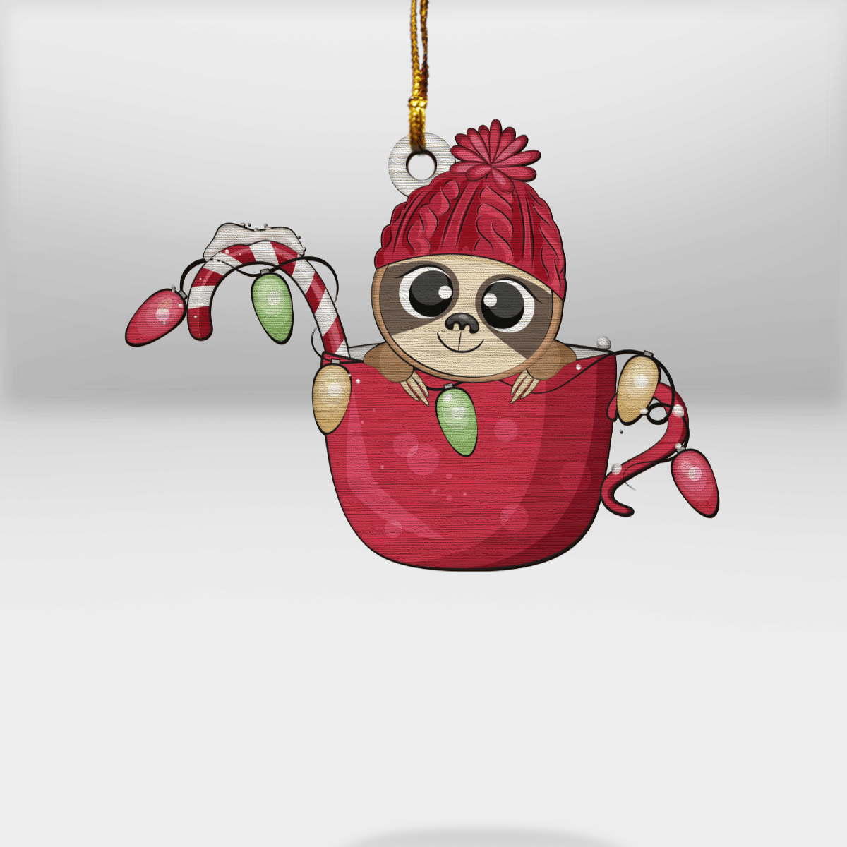 Baby Sloth In Pocket - Sloth Ornament (Printed On Both Sides) 1022