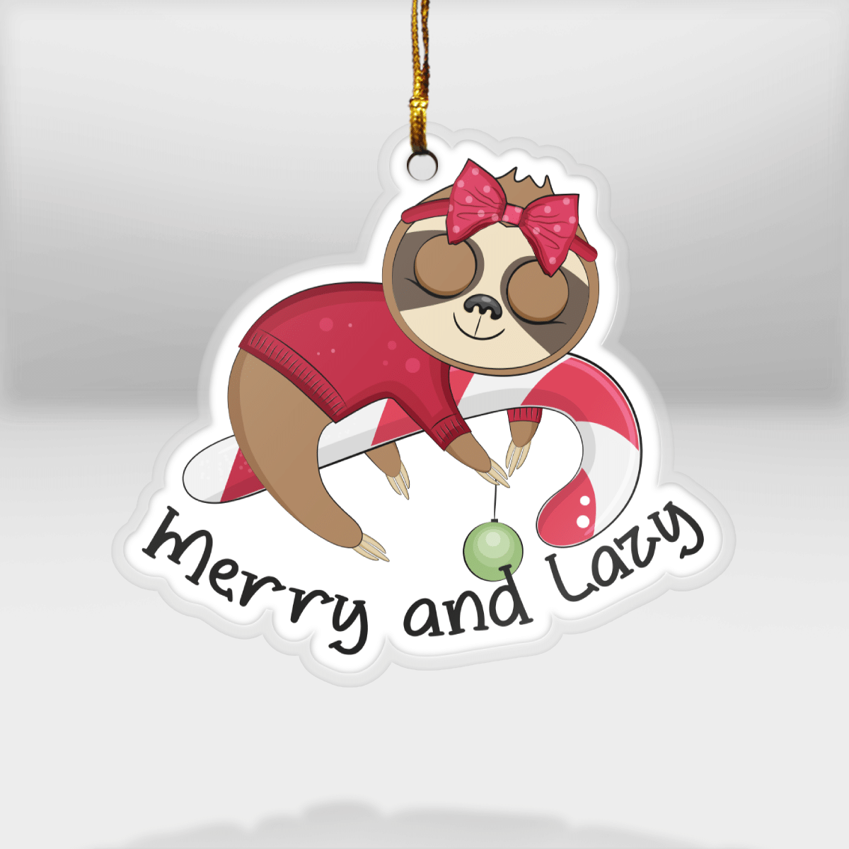 Merry And Lazy - Sloth Ornament (Printed On Both Sides) 1022
