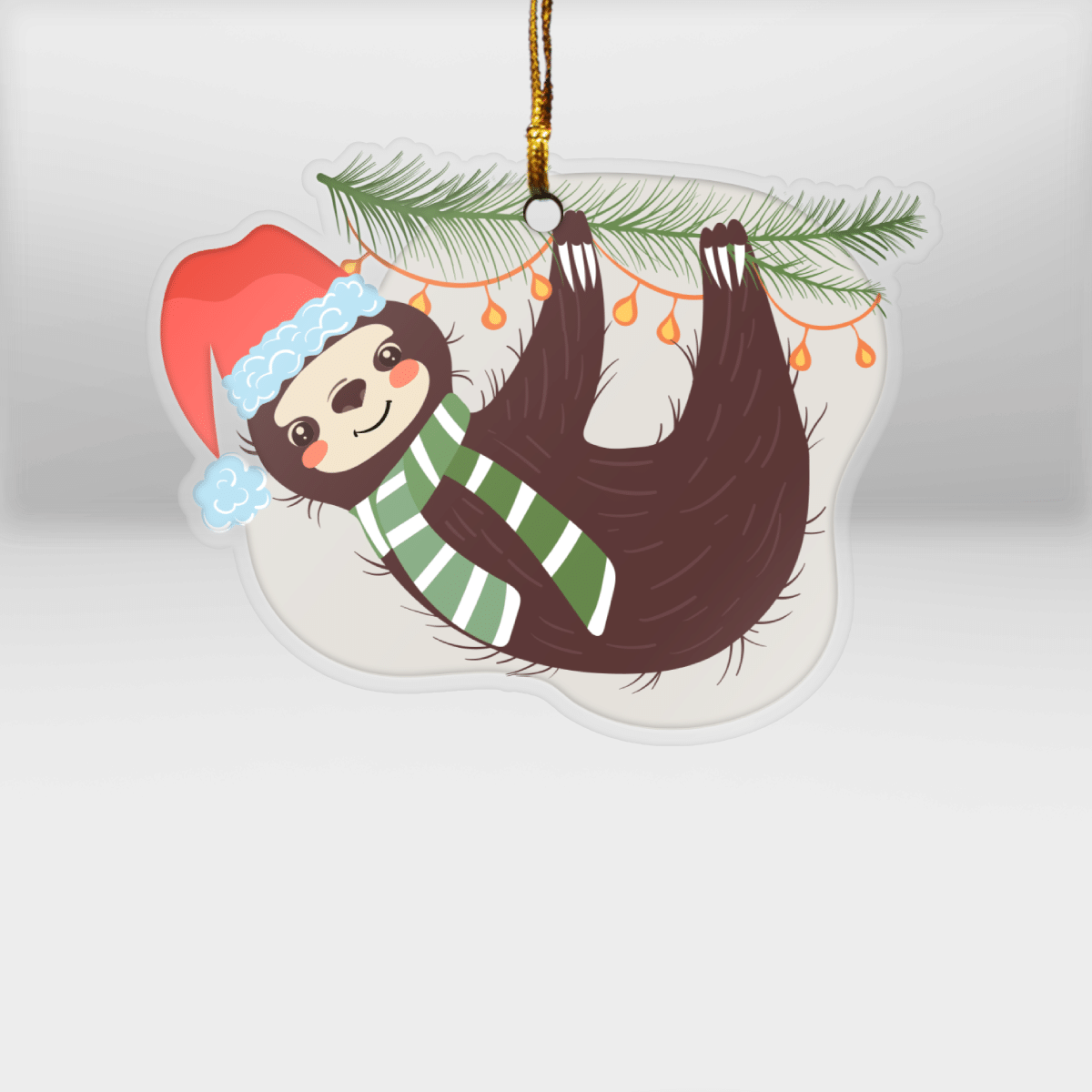 Merry Slothmas - Sloth Ornament (Printed On Both Sides) 1022