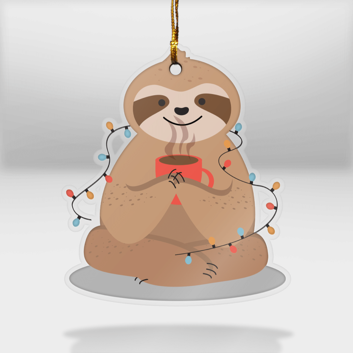 Sloth Coffee - Sloth Ornament (Printed On Both Sides) 1022