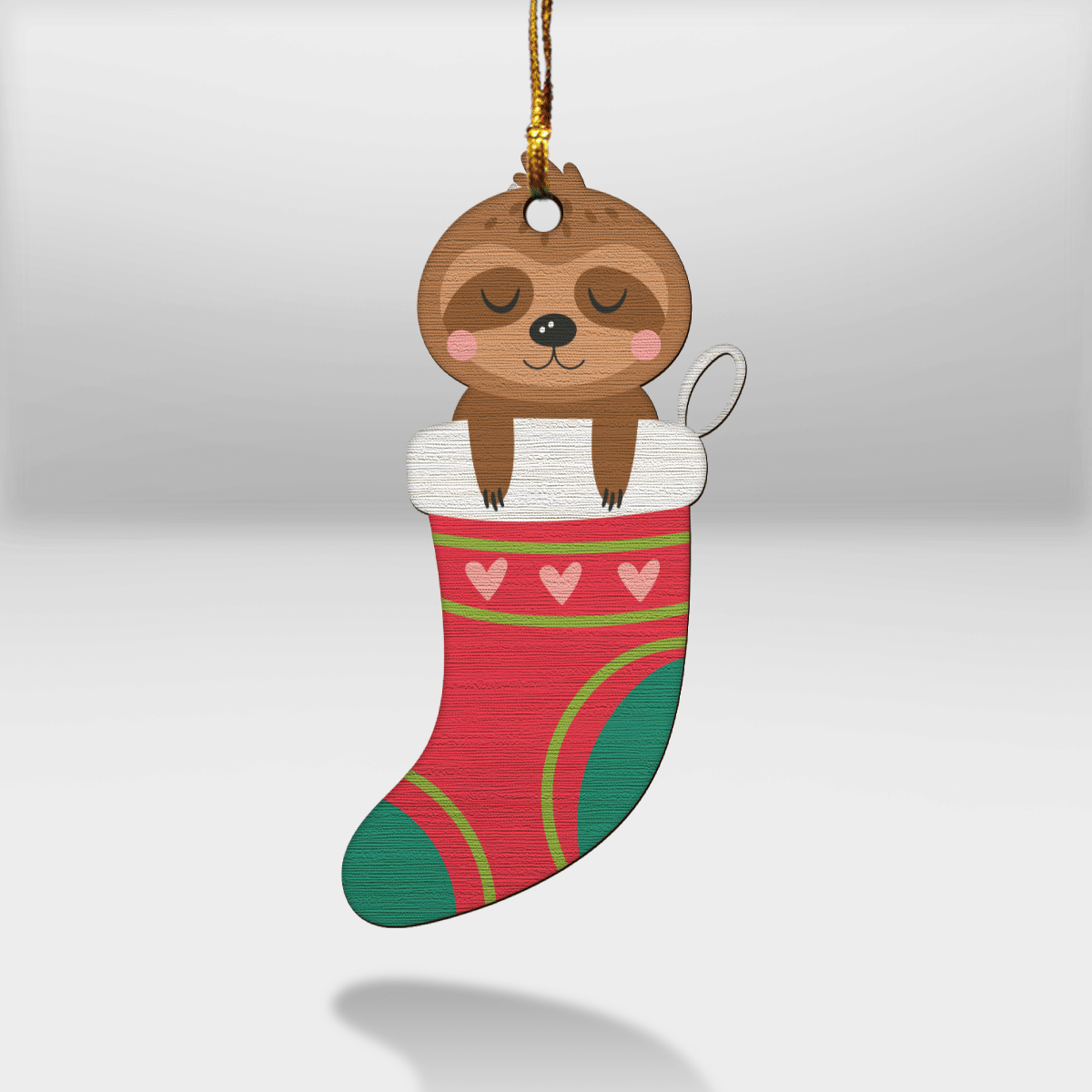 Sloth In The Sock - Sloth Ornament (Printed On Both Sides) 1022