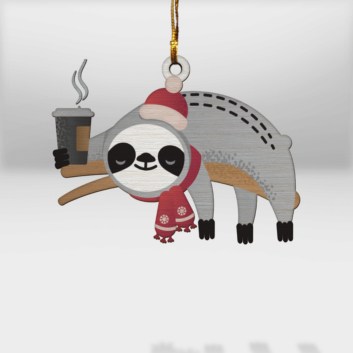 Sloth Coffee - Sloth Ornament (Printed On Both Sides) 1022