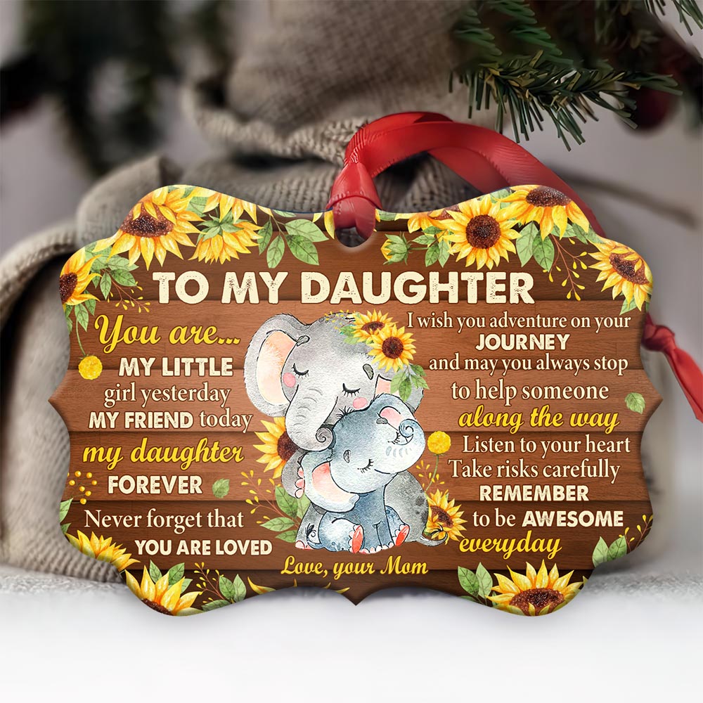 Elephant Lover To My Daughter - Daughter Ornament (Printed On Both Sides) 1122