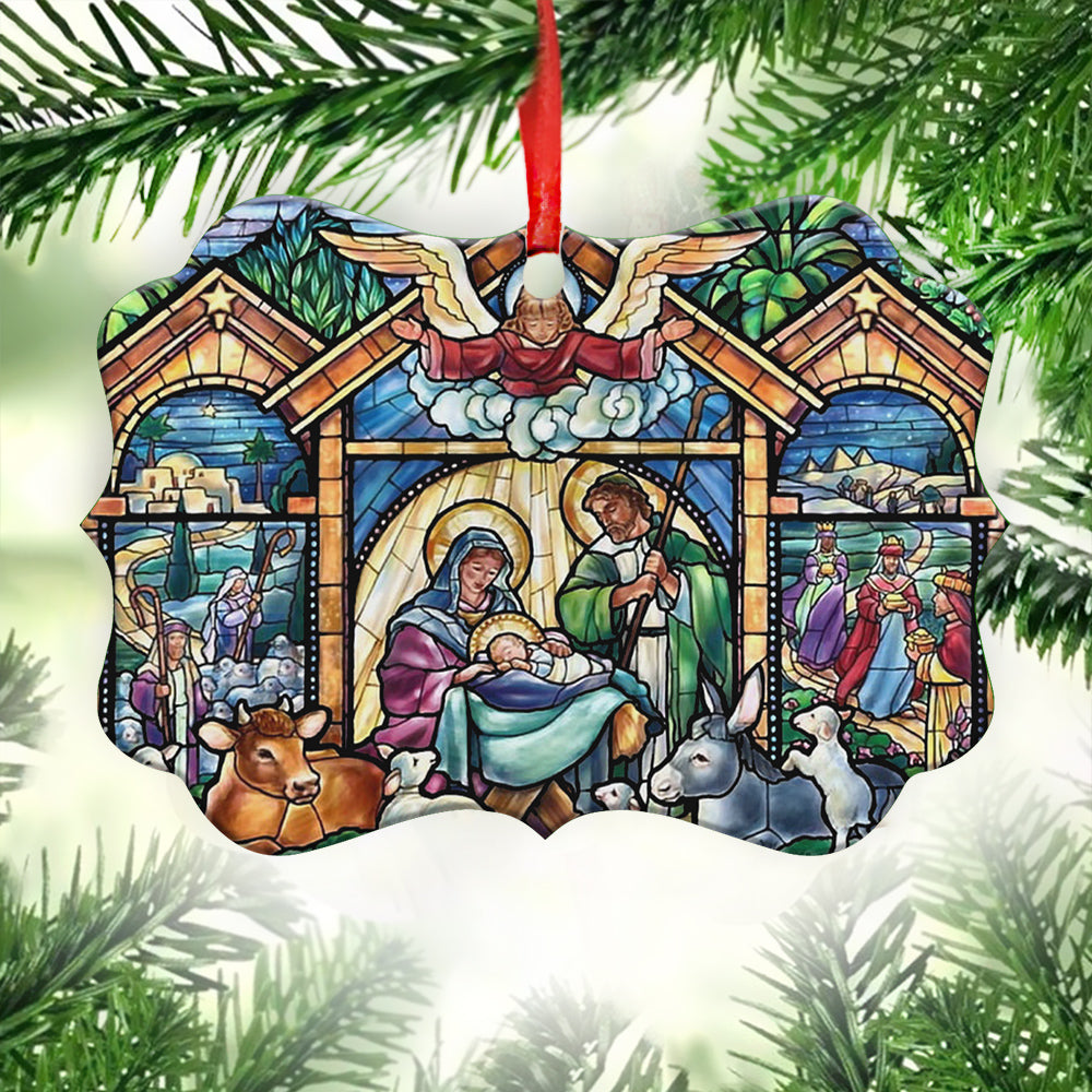 Holy Night Christian - Medallion Aluminium Ornament (Printed On Both Sides) 1122