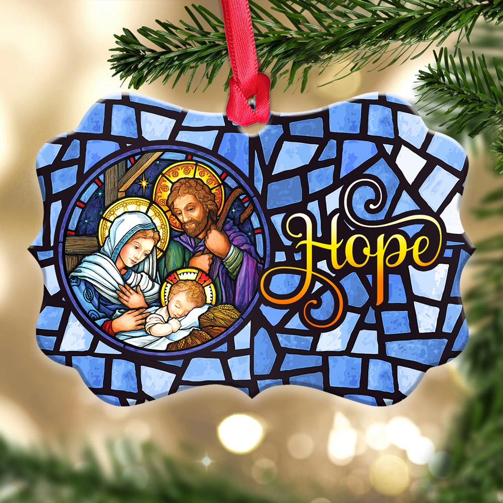 Nativity of Jesus Hope Christian - Medallion Aluminium Ornament (Printed On Both Sides) 1122