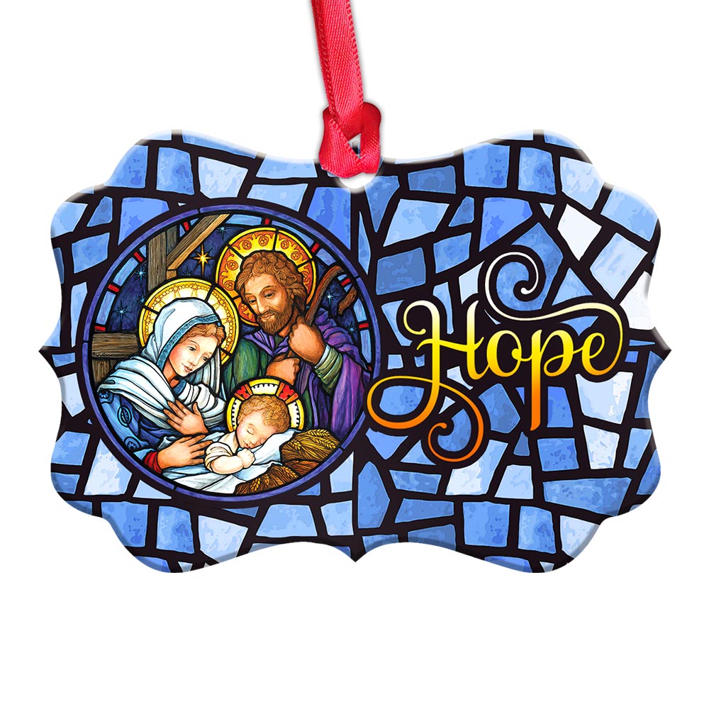 Nativity of Jesus Hope Christian - Medallion Aluminium Ornament (Printed On Both Sides) 1122