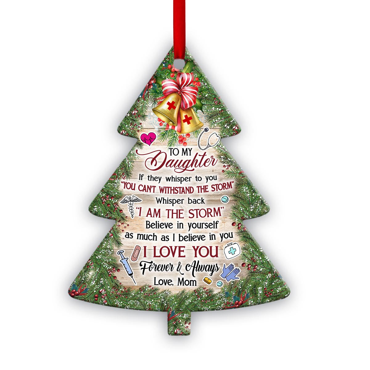 Nurse To My Daughter - Nurse Ornament (Printed On Both Sides) 1122