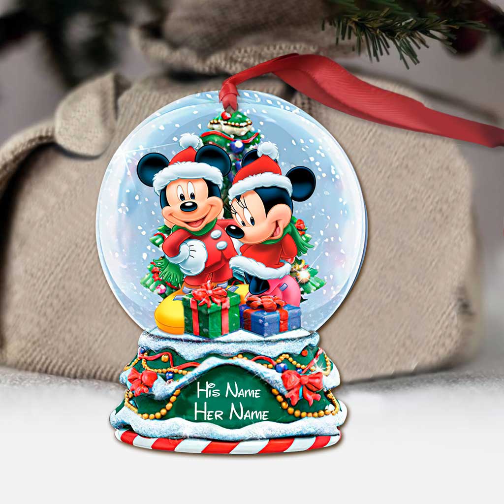 Magic Couple Christmas - Personalized Christmas Mouse Transparent Ornament