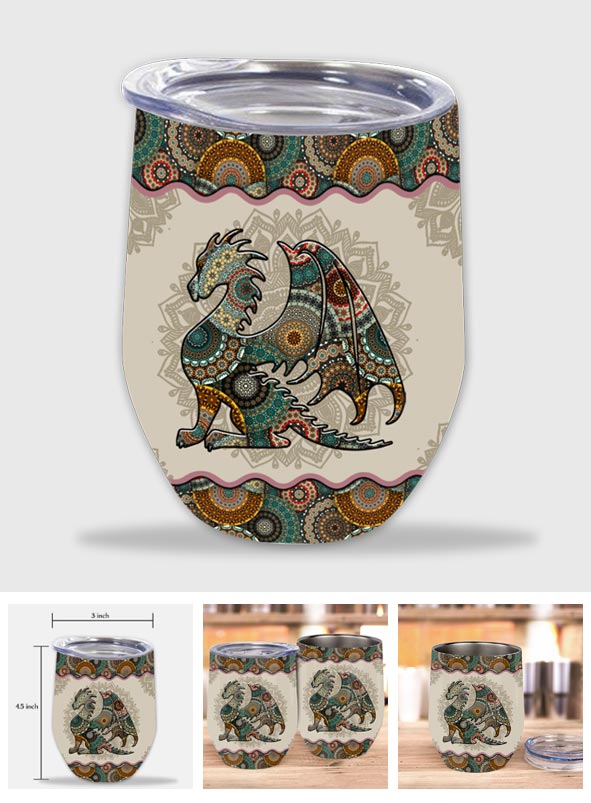 Mandala Dragon Pattern - Dragon Wine Tumbler