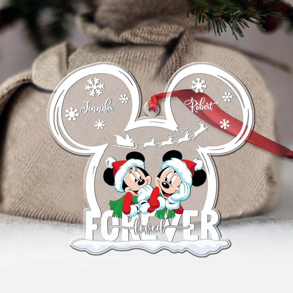 Love Forever Mouse Couple - Personalized Transparent Ornament
