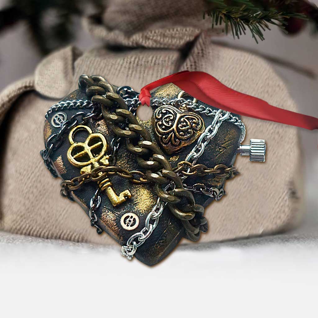 Gear Love - Christmas Steampunk Ornament (Printed On Both Sides)